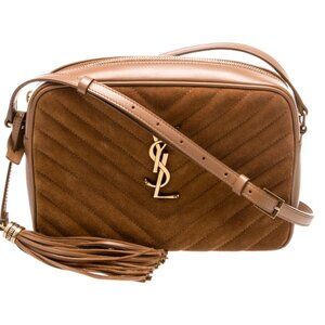 YSL Lou Camera Bag Matelasse Chevron Suede